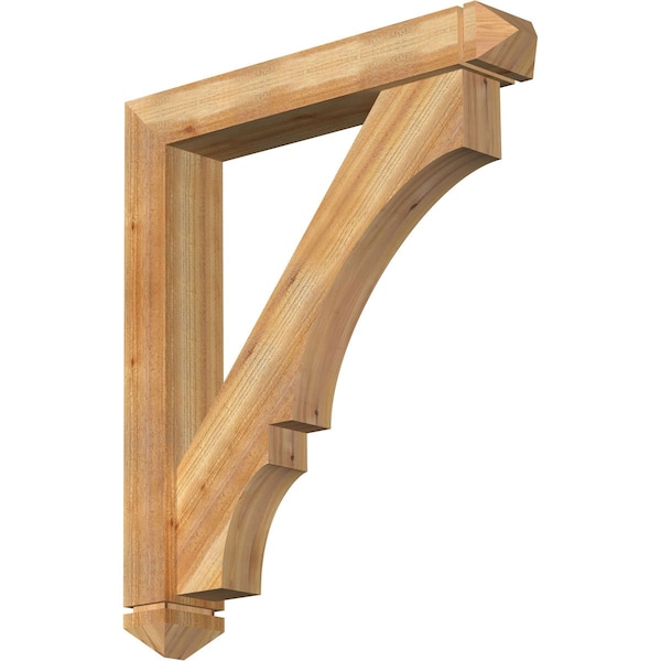 Ekena Millwork Balboa Arts and Crafts Rough Sawn Bracket w/ Offset Brace, Western Red Cedar, 6"W x 34"D x 40"H BKT0604X34X40BOA03RWR - main